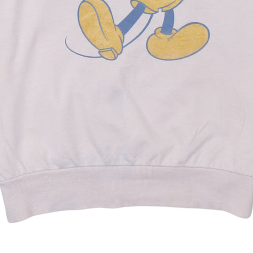 Disney Parks Women White Long Sleeve Mickey Mouse Sweatshirt M