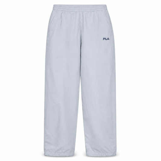 Front view of Fila girls’ grey polyester track pants age 12 years elastic waist activewear