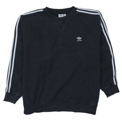 Adidas Women Black Crew Neck Pullover Sweatshirt Size 12