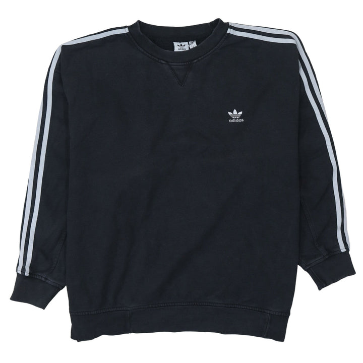 Adidas Women Black Crew Neck Pullover Sweatshirt Size 12