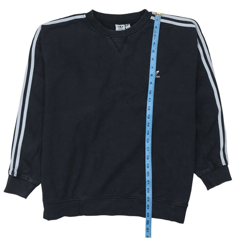 Adidas Women Black Crew Neck Pullover Sweatshirt Size 12