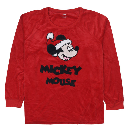 Primark Women Red Mickey Mouse Fleece Nightshirt Size 12-14