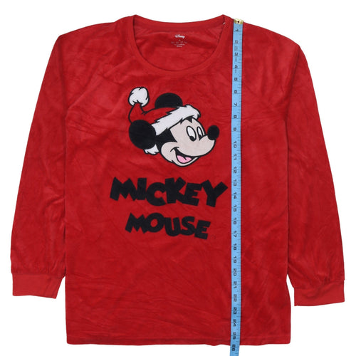 Primark Women Red Mickey Mouse Fleece Nightshirt Size 12-14