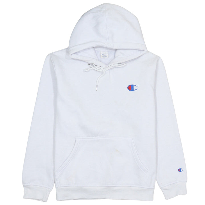 Champion Men's White Pullover Hoodie Large Embroidered Logo