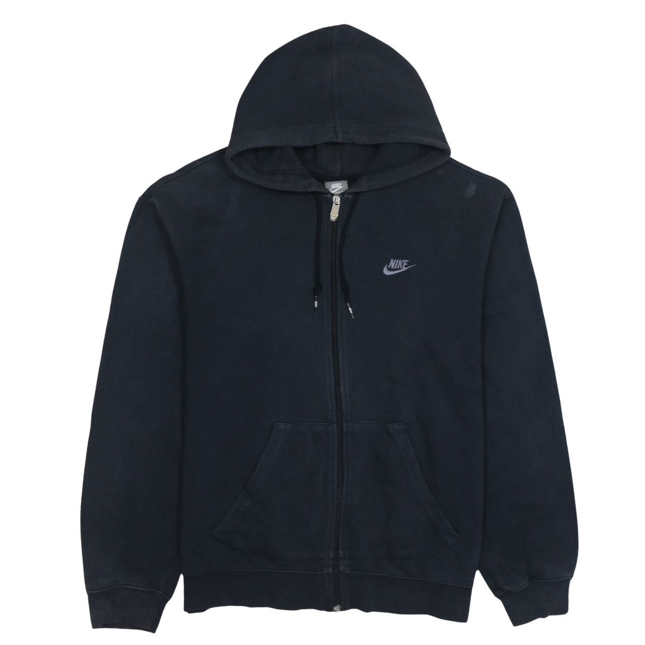 Nike Men’s Black Full Zip Hoodie L Fleece Sportswear Sweatshirt