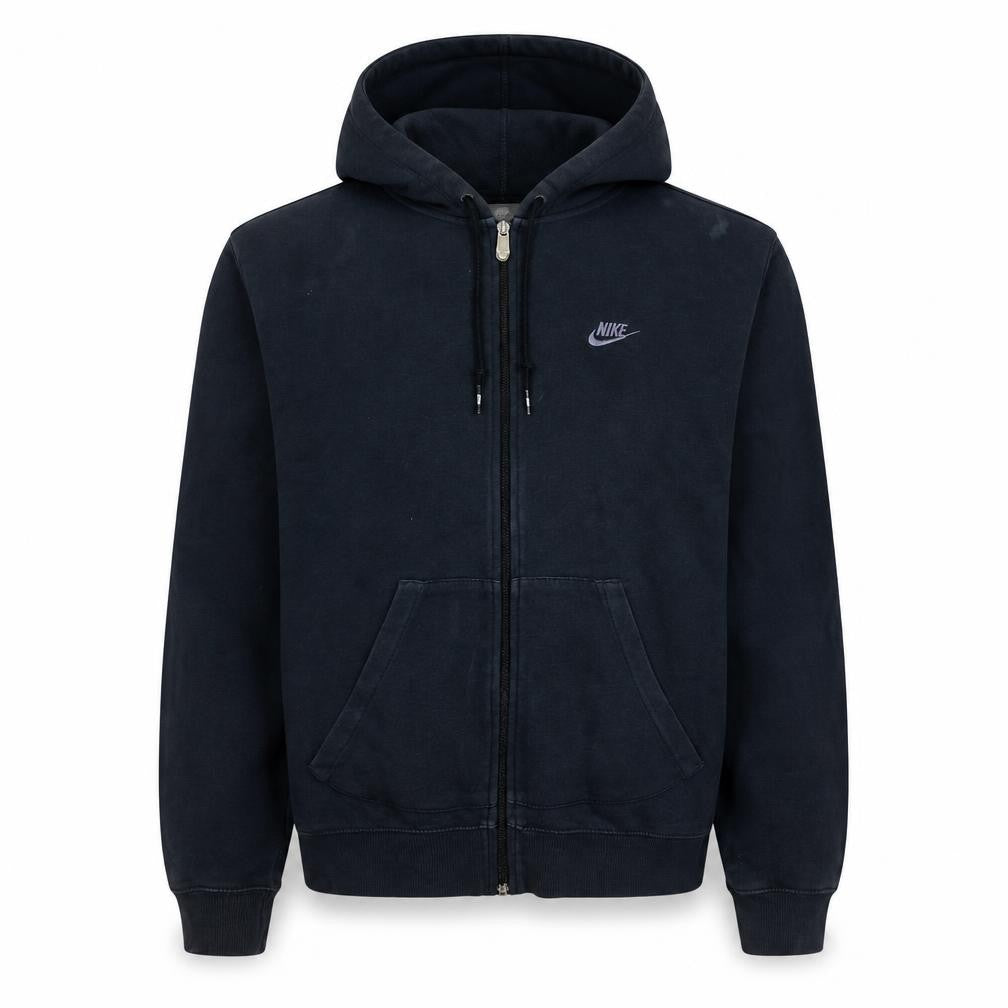 Nike Men’s Black Full Zip Hoodie L Fleece Sportswear Sweatshirt