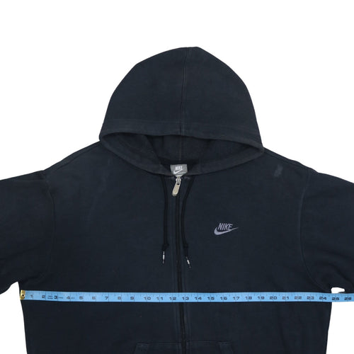 Nike Men’s Black Full Zip Hoodie L Fleece Sportswear Sweatshirt