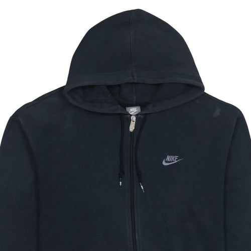 Nike Men’s Black Full Zip Hoodie L Fleece Sportswear Sweatshirt