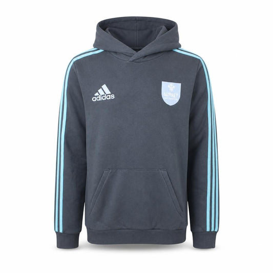 Front view of Adidas Men’s Grey Surrey CCC Pullover Hoodie Small Regular Fit