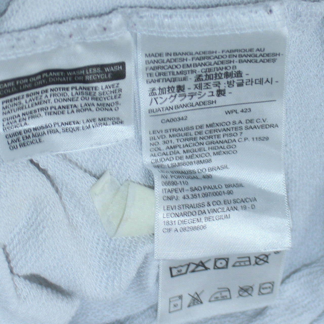 Levi's Mens White Pullover Hoodie M Classic Logo Fleece