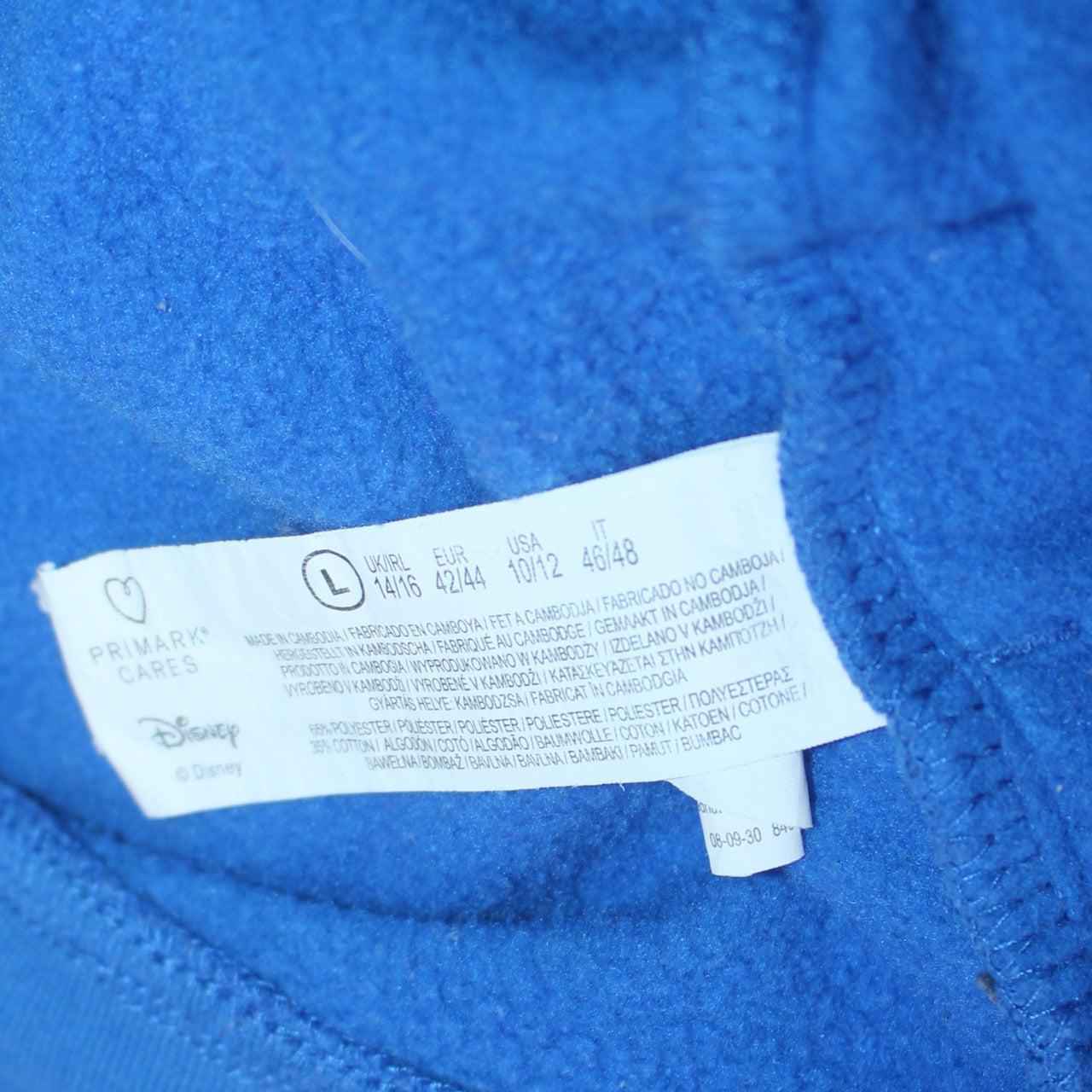 Disney Womens Blue Stitch Hoodie Size L Pullover Graphic Print