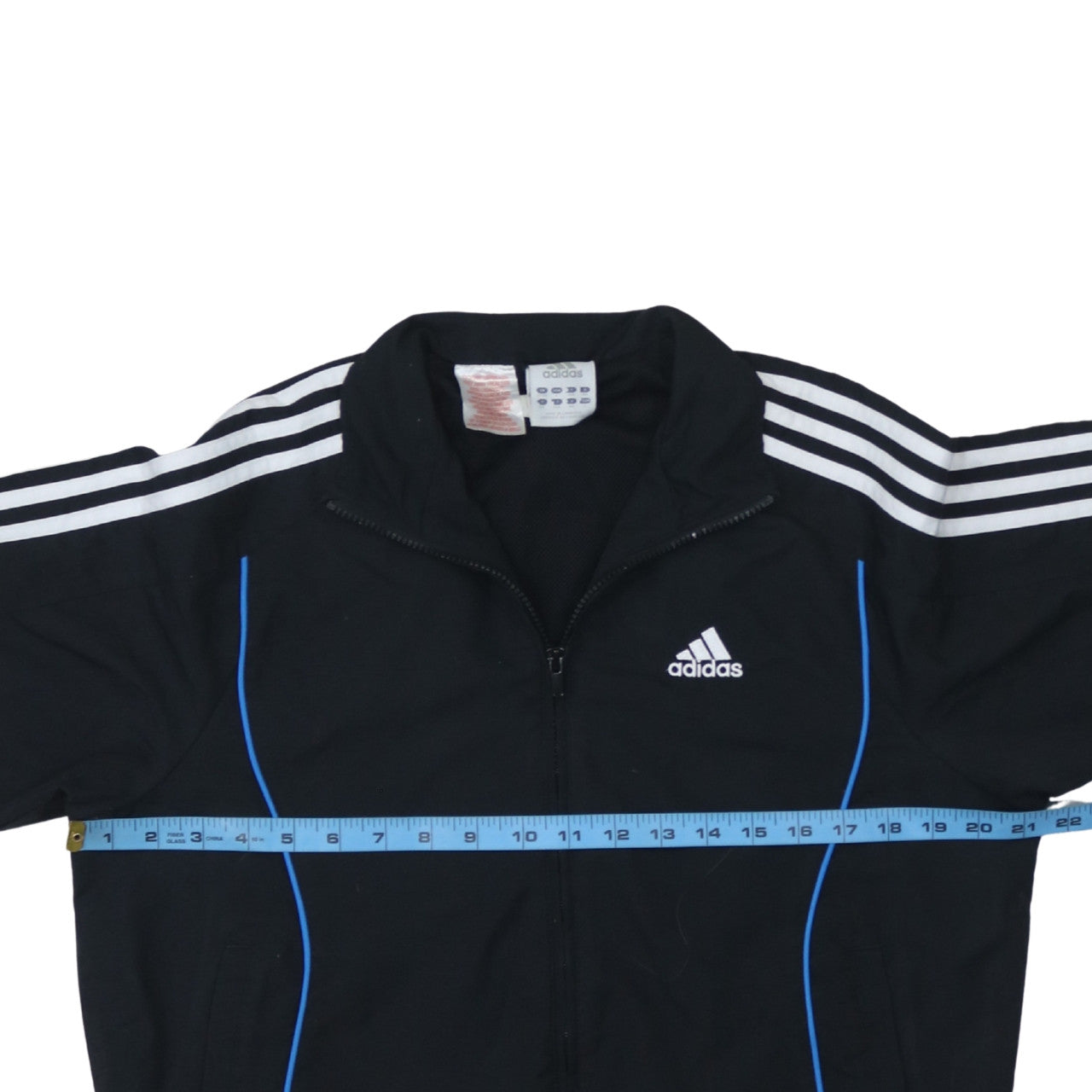 Adidas Boys Black Track Jacket 15-16 Years Full Zip Sports Top