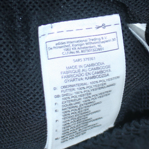 Adidas Boys Black Track Jacket 15-16 Years Full Zip Sports Top