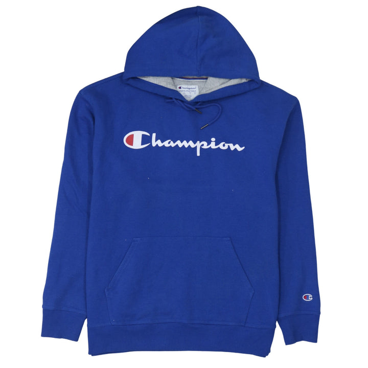 Champion Men's Blue XL Pullover Hoodie Fleece Logo Sweatshirt
