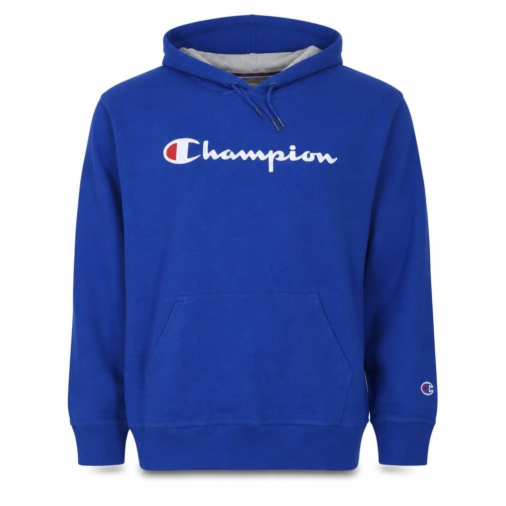 Champion Men's Blue XL Pullover Hoodie Fleece Logo Sweatshirt