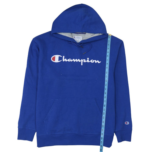 Champion Men's Blue XL Pullover Hoodie Fleece Logo Sweatshirt