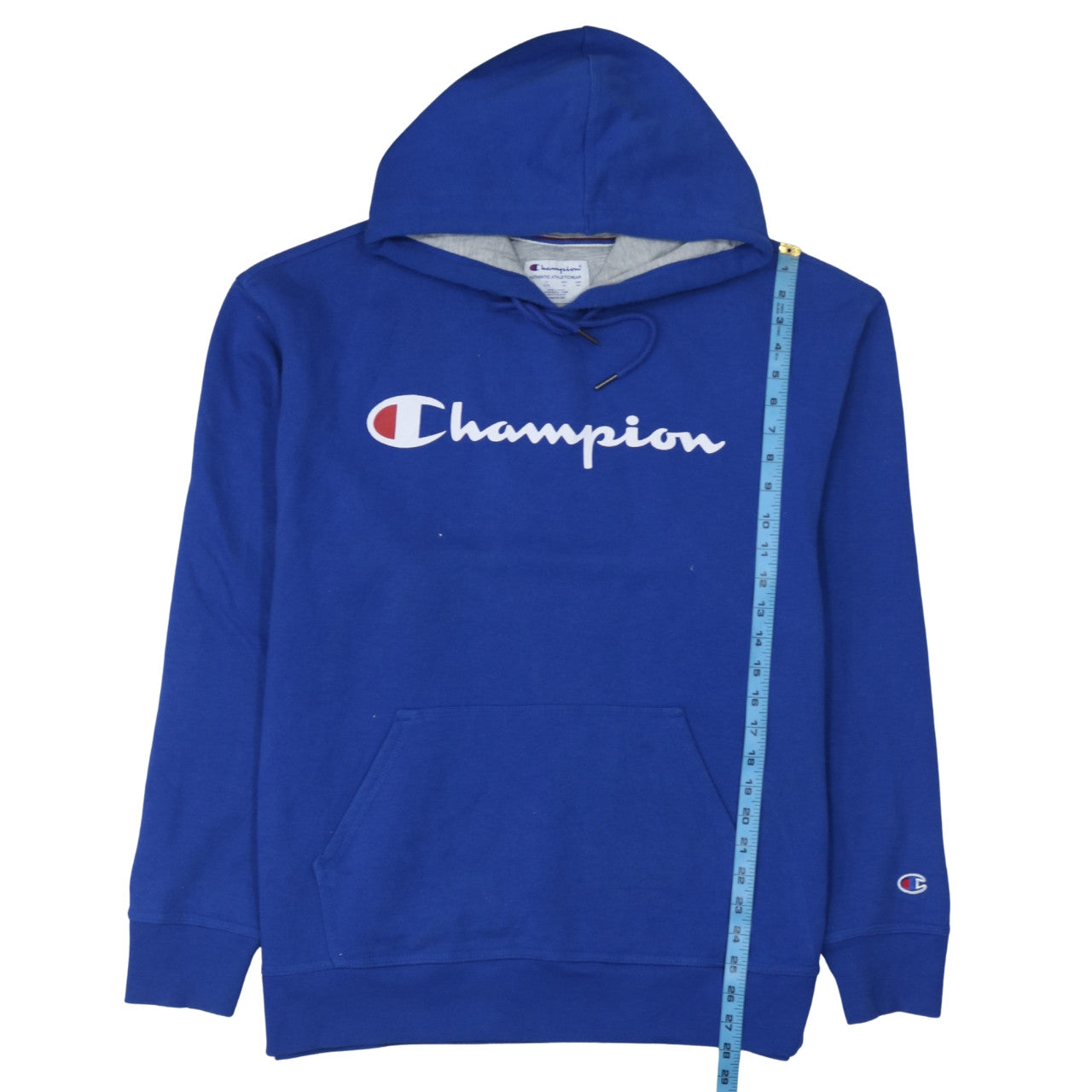 Champion Men's Blue XL Pullover Hoodie Fleece Logo Sweatshirt
