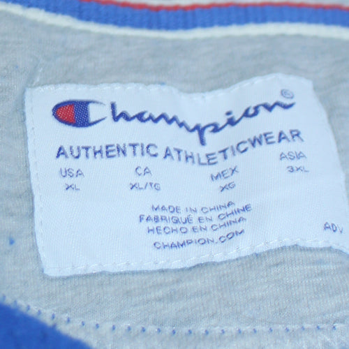Champion Men's Blue XL Pullover Hoodie Fleece Logo Sweatshirt