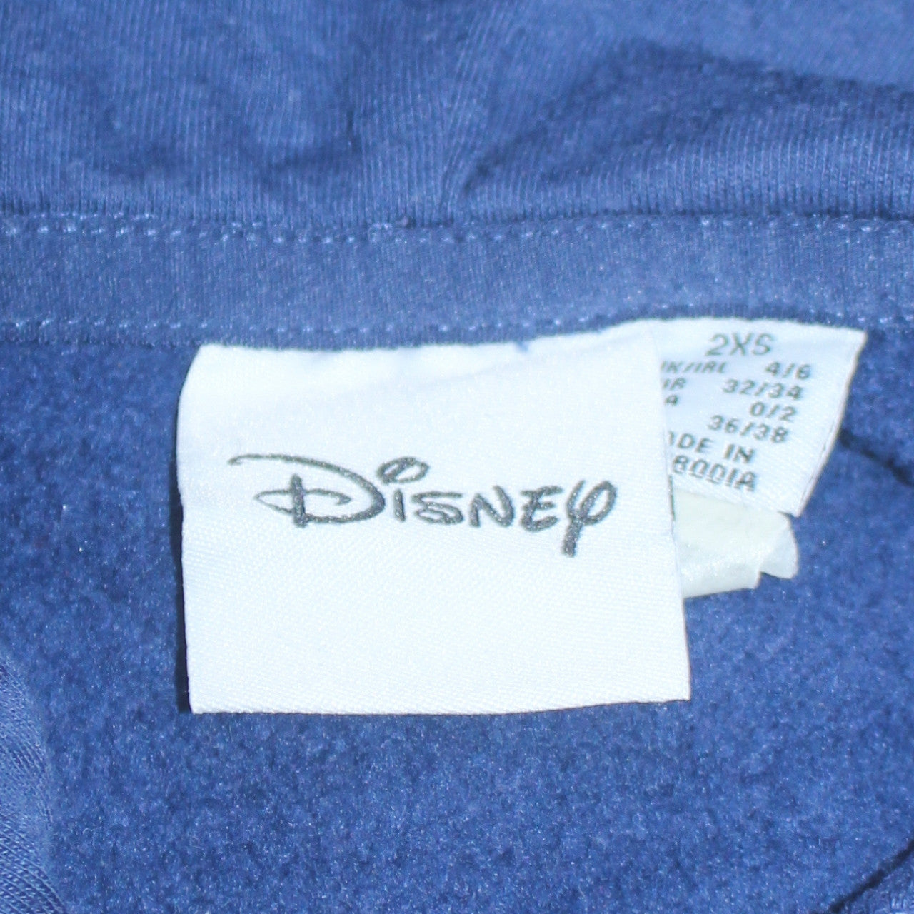 Disney Women Blue Stitch Pullover Hoodie 2XS Cotton Blend