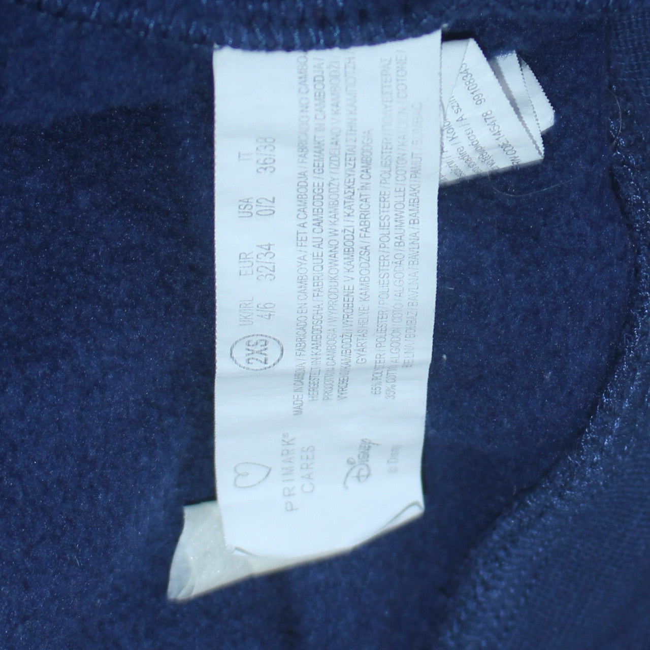 Disney Women Blue Stitch Pullover Hoodie 2XS Cotton Blend