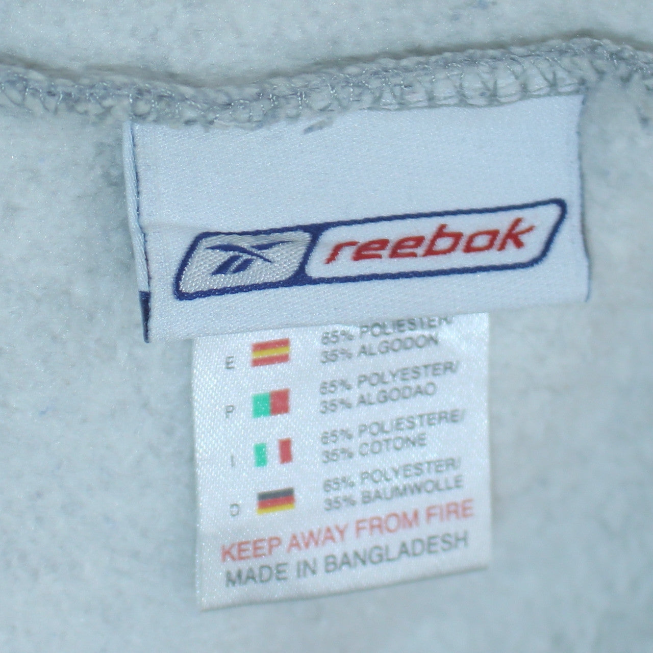 Reebok Men's Grey & Blue Pullover Hoodie Size L Sports Fleece
