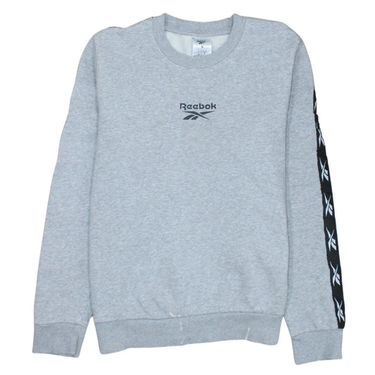Reebok Women’s Grey Small Sweatshirt Crew Neck Long Sleeve Logo