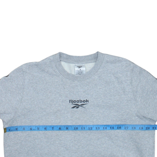 Reebok Women’s Grey Small Sweatshirt Crew Neck Long Sleeve Logo