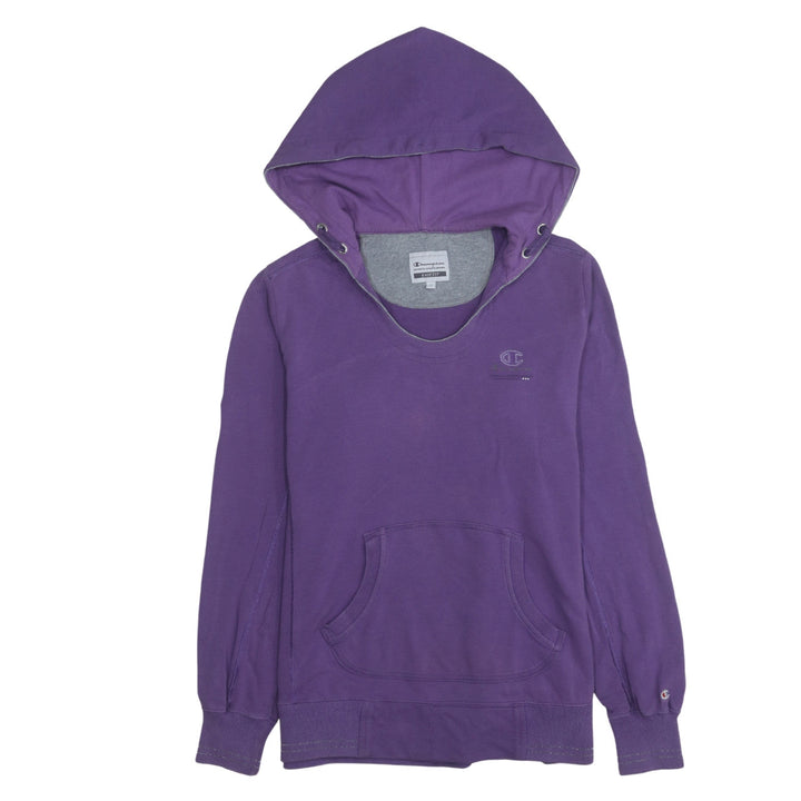 Champion Women Purple Easy Fit Hoodie Pullover S Cotton Blend