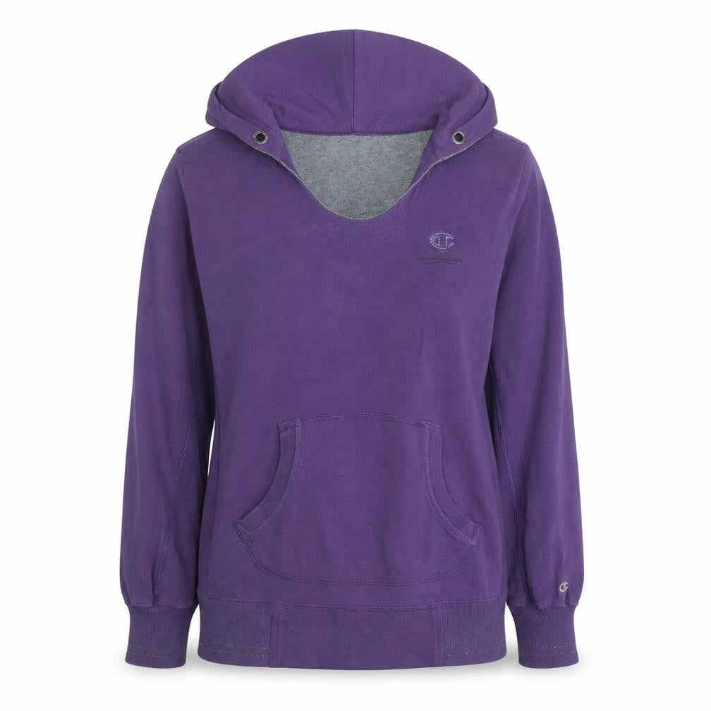 Champion Women Purple Easy Fit Hoodie Pullover S Cotton Blend