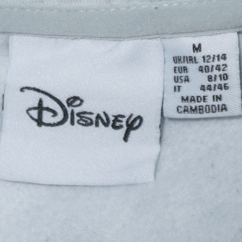 Disney Primark Women Grey Stitch Hoodie Size 12/14 Pullover Cotton Blend