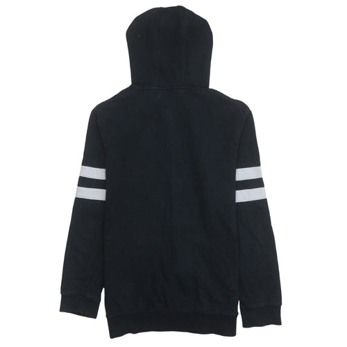 Your Turn Men’s Black Full Zip Hoodie M Sports Stripe Casual