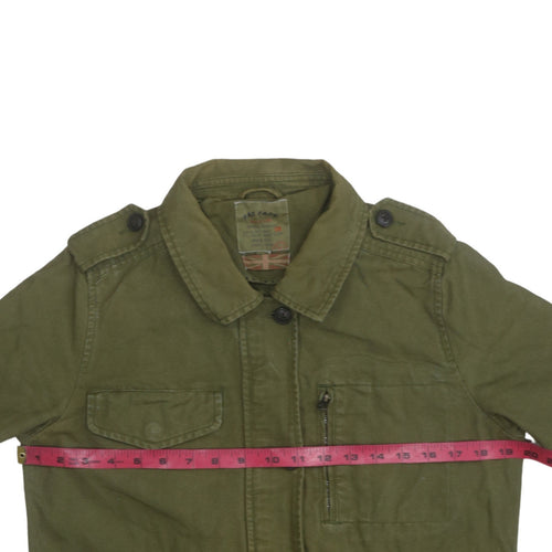 Fat Face Women’s Green Military Jacket Size 12 Cotton Twill Casual