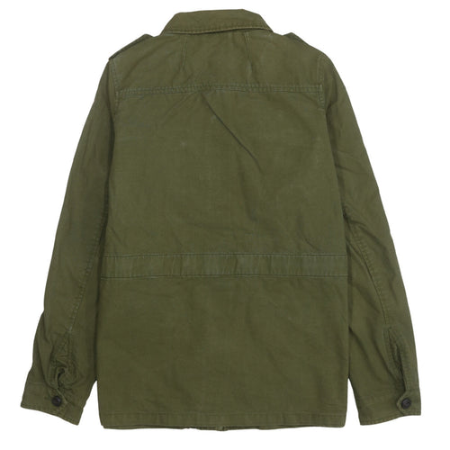 Fat Face Women’s Green Military Jacket Size 12 Cotton Twill Casual