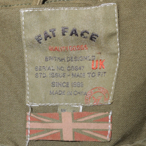 Fat Face Women’s Green Military Jacket Size 12 Cotton Twill Casual