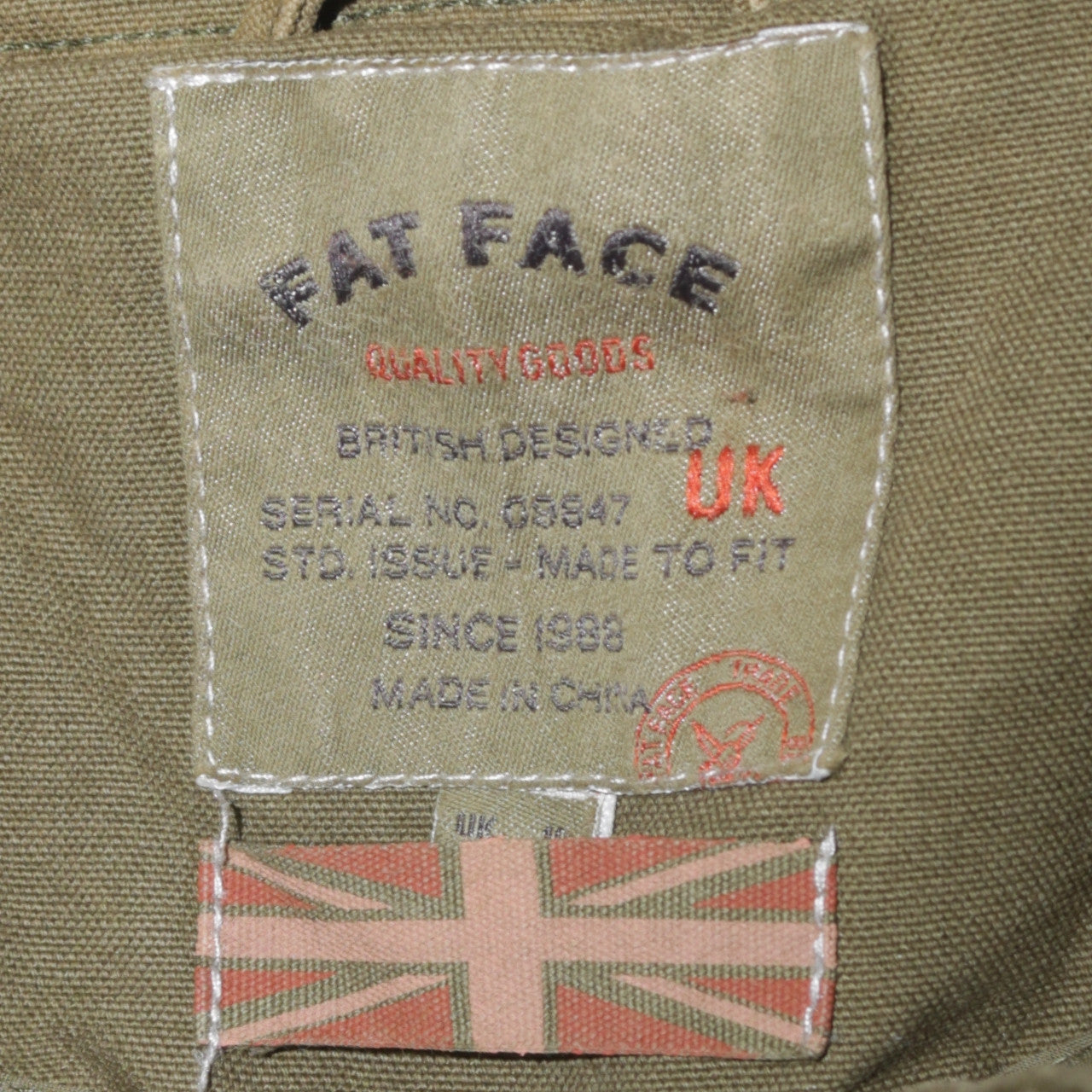 Fat Face Women’s Green Military Jacket Size 12 Cotton Twill Casual