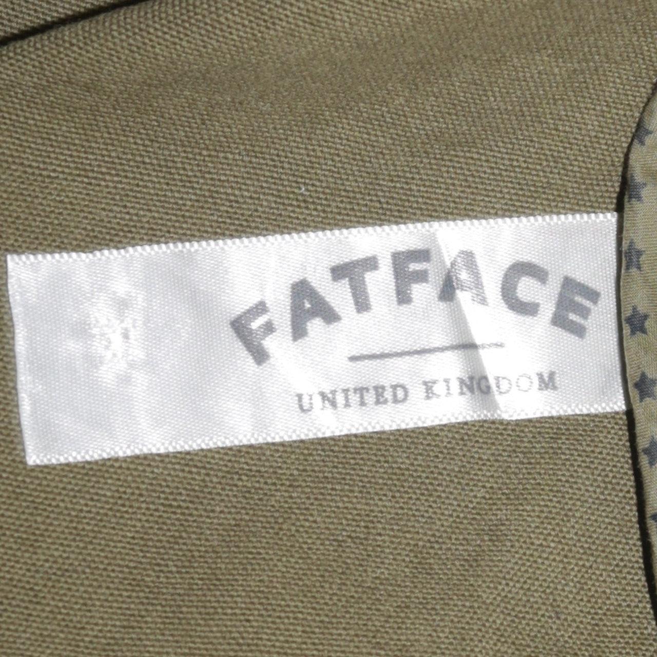 Fat Face Women’s Green Military Jacket Size 12 Cotton Twill Casual