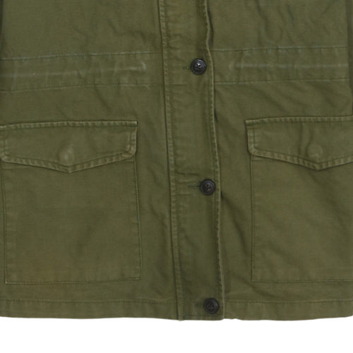 Fat Face Women’s Green Military Jacket Size 12 Cotton Twill Casual