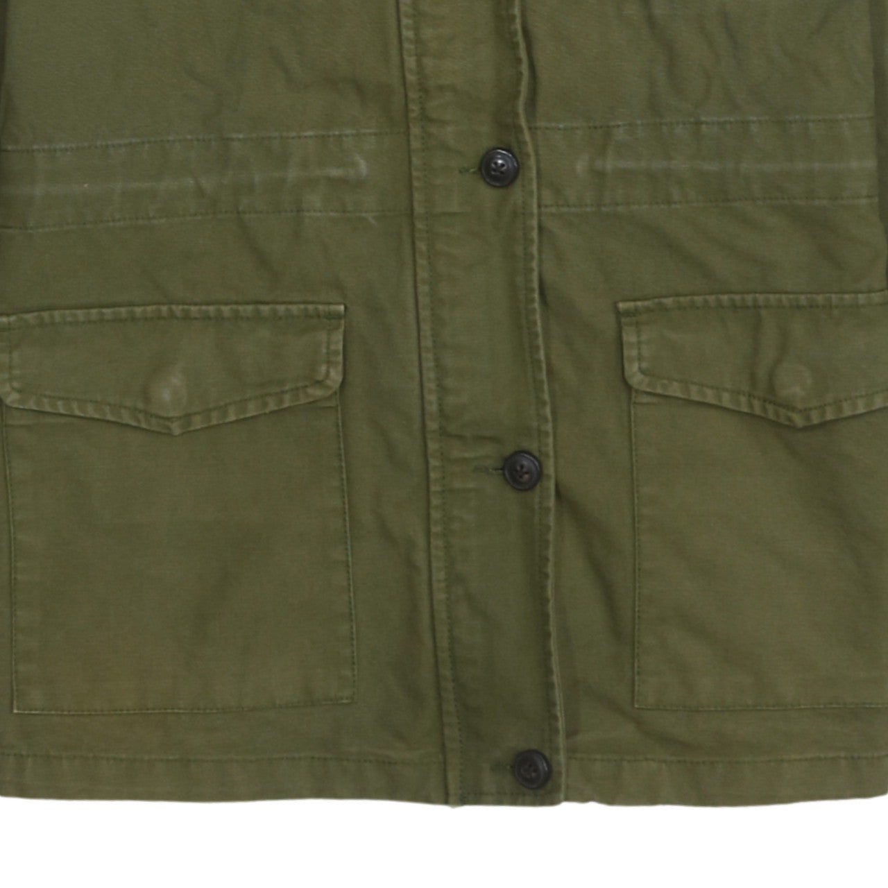 Fat Face Women’s Green Military Jacket Size 12 Cotton Twill Casual