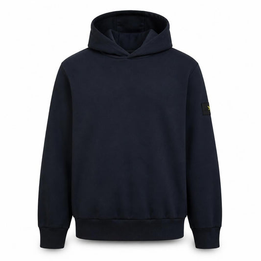 Front view of Lyle & Scott Men's Blue Relaxed Fit Pullover Hoodie, size L