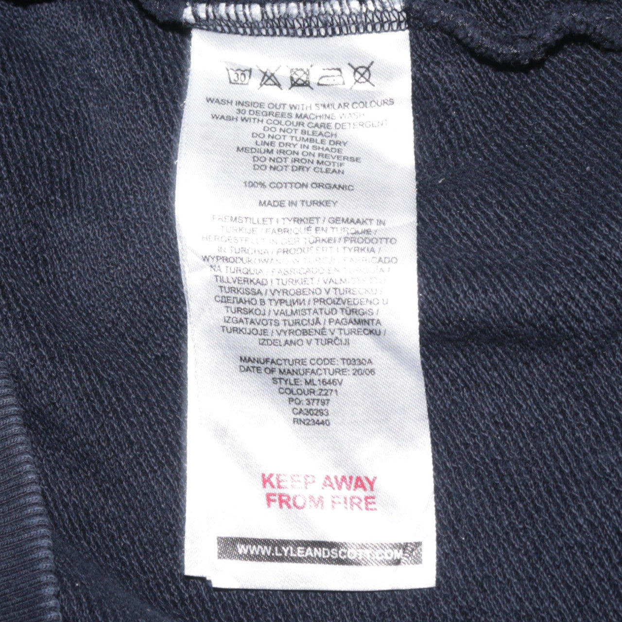 Lyle & Scott Men's Blue Relaxed Fit Pullover Hoodie Size L