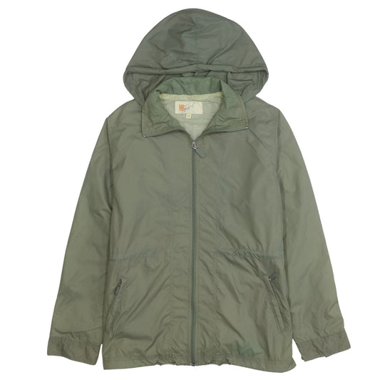 MD Sport Women Green Size 12 Hooded Nylon Windbreaker Jacket