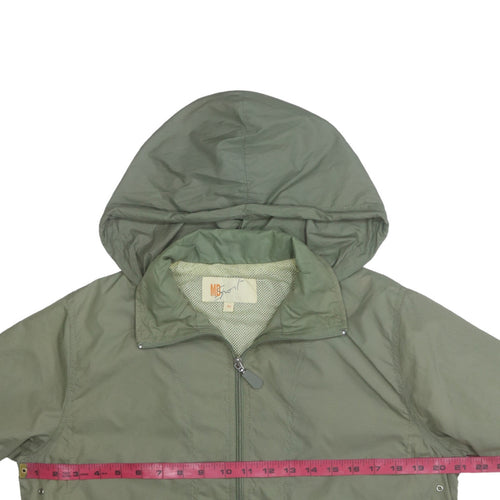 MD Sport Women Green Size 12 Hooded Nylon Windbreaker Jacket