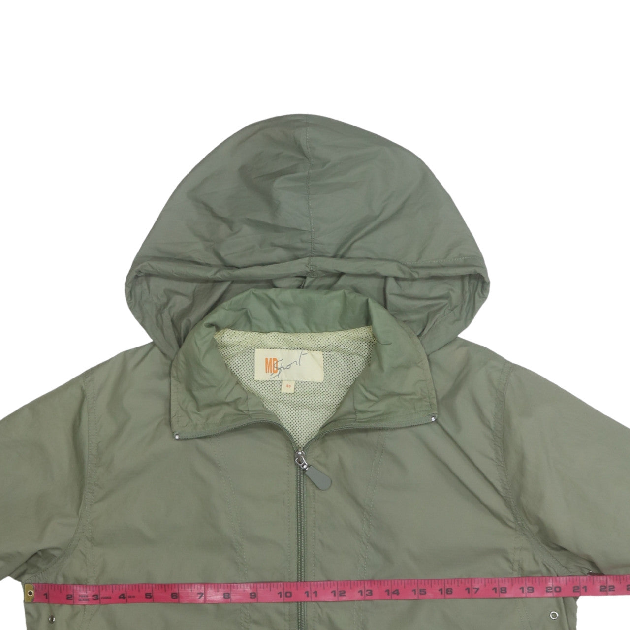 MD Sport Women Green Size 12 Hooded Nylon Windbreaker Jacket