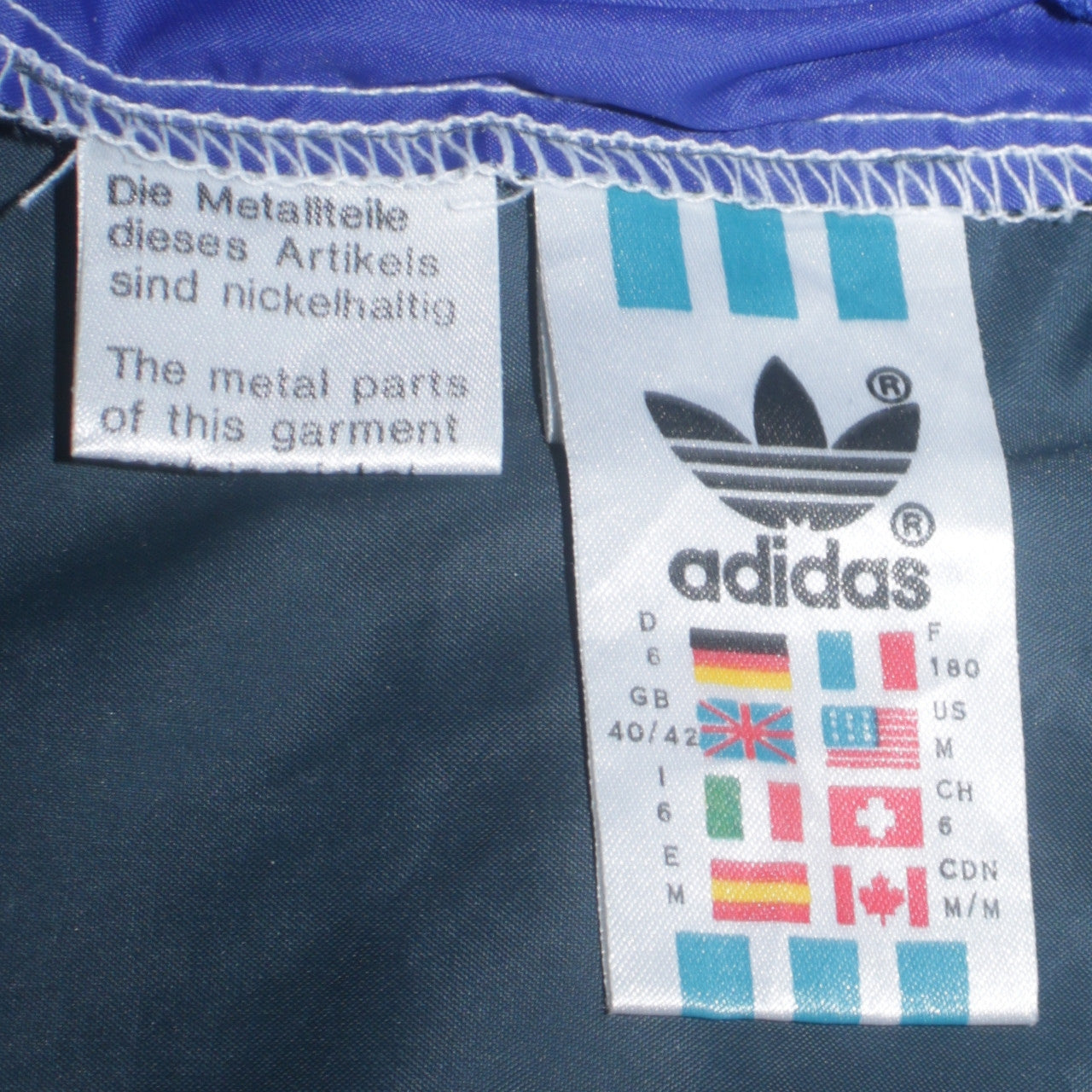 Adidas Women’s Blue 90s Retro Windbreaker Jacket Size L