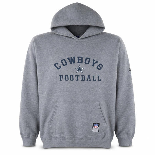 Front view of Reebok Men's Grey Cowboys Football NFL Pullover Hoodie XL
