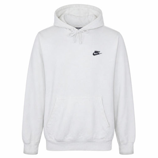 Front view of Nike Men's White XS Pullover Hoodie Fleece Sportswear