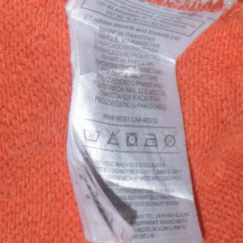 Adidas Mens Orange Logo Crew Neck Pullover Sweatshirt Size L