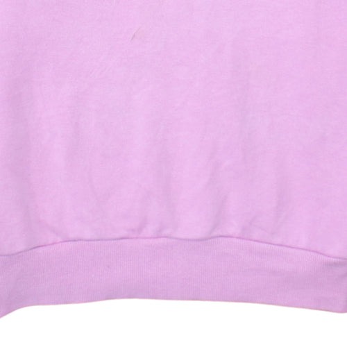 Fila Women Pink Pullover Hoodie Size M Cotton Blend Logo Sweatshirt