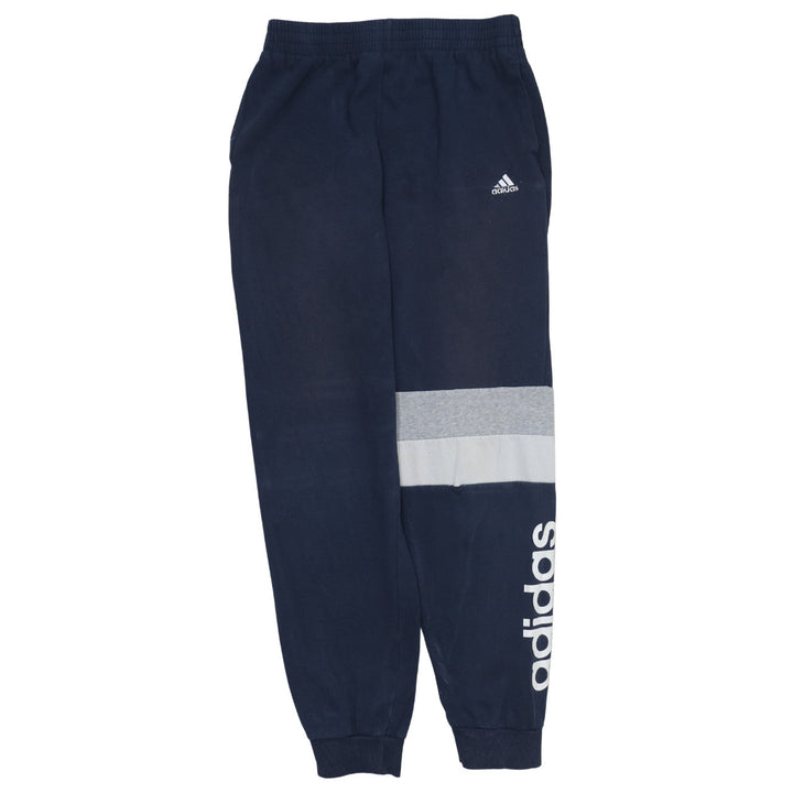 Adidas Boys Blue Jogger Trousers 13-14 Years Colourblock Fleece Activewear