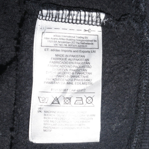 Adidas Men's Black XL Full Zip Hoodie Fleece Sportswear